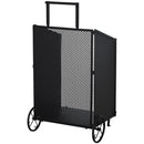 Carrello Portalegna 51,5x45,5x91,5 cm con Ruote in Ferro  Nero