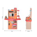 Cucina Giocattolo per Bambini 71x28,5x93,5 cm con Accessori  Rosa