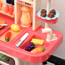 Cucina Giocattolo per Bambini 71x28,5x93,5 cm con Accessori  Rosa