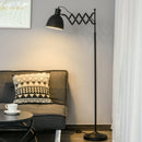 Lampada da Terra con Paralume E27 Estraibile in Metallo  Nera