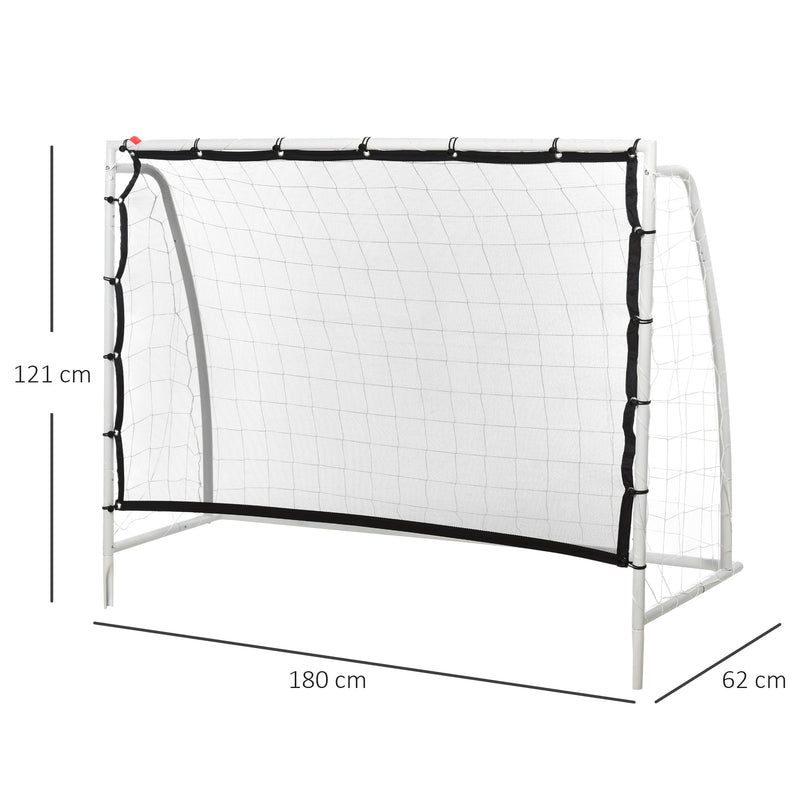 Porta da Calcio Portatile con Rete 180x62x121 cm  Bianca