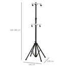 Cavalletto Portabici Verticale 2 Posti Max 100 Kg in Alluminio e Acciaio  Nero