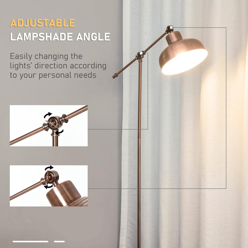 Lampada da Terra con Paralume E27 in Metallo  Bronzo