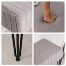 Panca Imbottita 2 Posti 118x42x56 cm in Tessuto e Metallo  Grigia