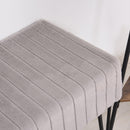 Panca Imbottita 2 Posti 118x42x56 cm in Tessuto e Metallo  Grigia