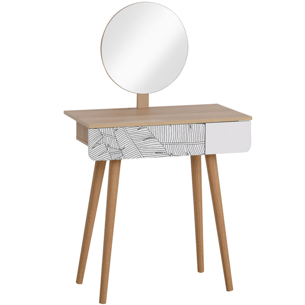 Console Vanity 70x39x120 cm avec Miroir et Tiroir Jungle Blanc et Chêne online