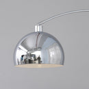 Lampada da Terra ad Arco con Paralume E27 in Acciaio e Marmo  Argento