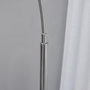 Lampada da Terra ad Arco con Paralume E27 in Acciaio e Marmo  Argento