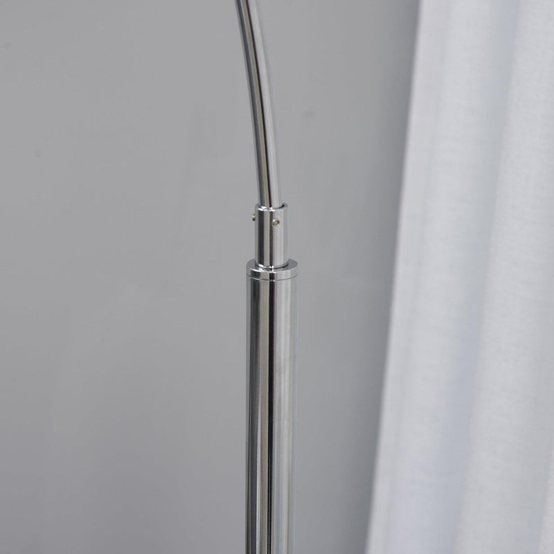 Lampada da Terra ad Arco con Paralume E27 in Acciaio e Marmo  Argento