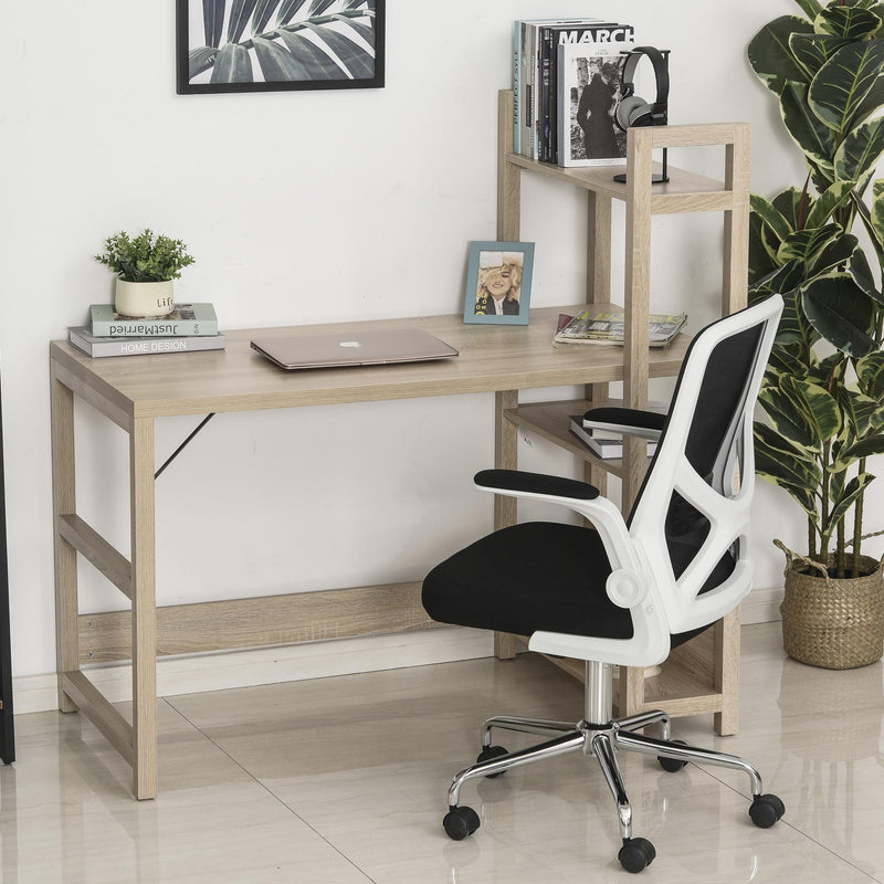 Scrivania da Ufficio Porta PC 120x67x120,5 cm con Libreria in Legno  Rovere