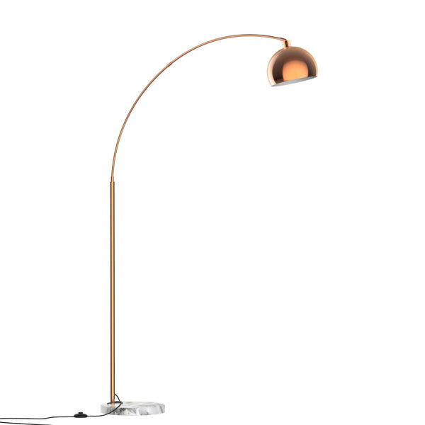 prezzo Lampadaire Arc avec abat-jour E27 en acier et marbre cuivré