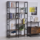 Libreria 6 Ripiani 100x30x182 cm in Legno e Metallo  Nera