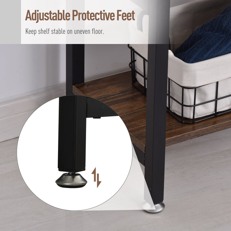 Libreria 6 Ripiani 100x30x182 cm in Legno e Metallo  Nera