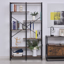 Libreria 6 Ripiani 100x30x182 cm in Legno e Metallo  Nera