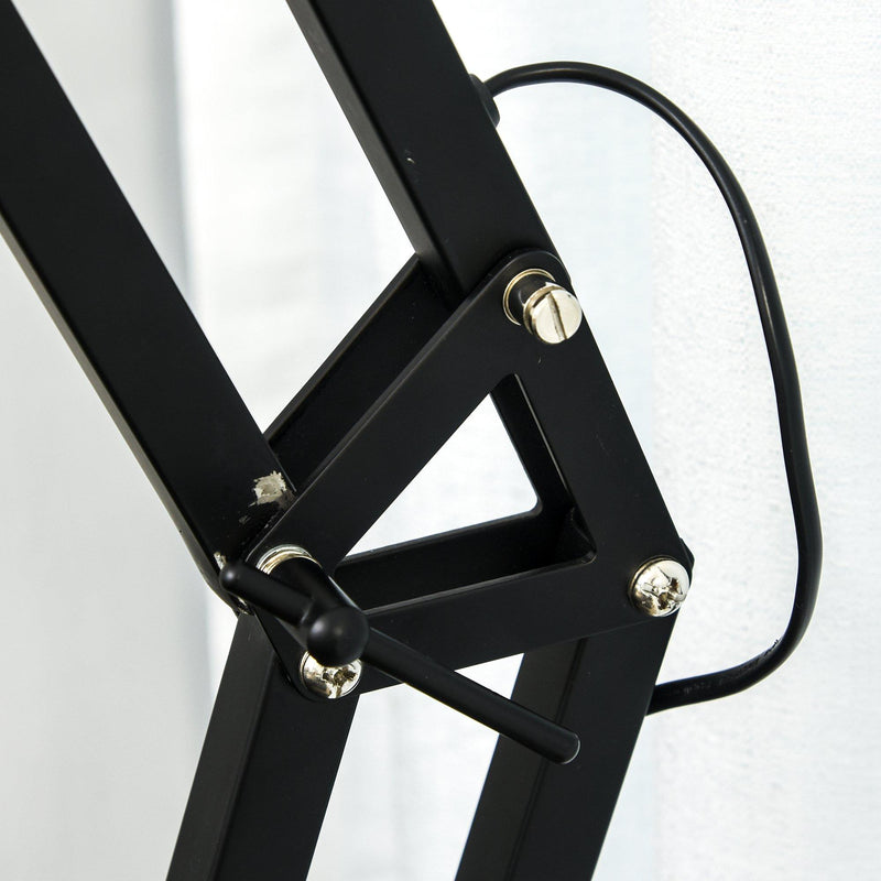 Lampada da Terra con Paralume E27 63x31,5x91-182 cm in Metallo  Nera