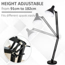 Lampada da Terra con Paralume E27 63x31,5x91-182 cm in Metallo  Nera