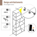 Libreria 9 Ripiani 80x33x180 cm in Legno e Metallo  Nera