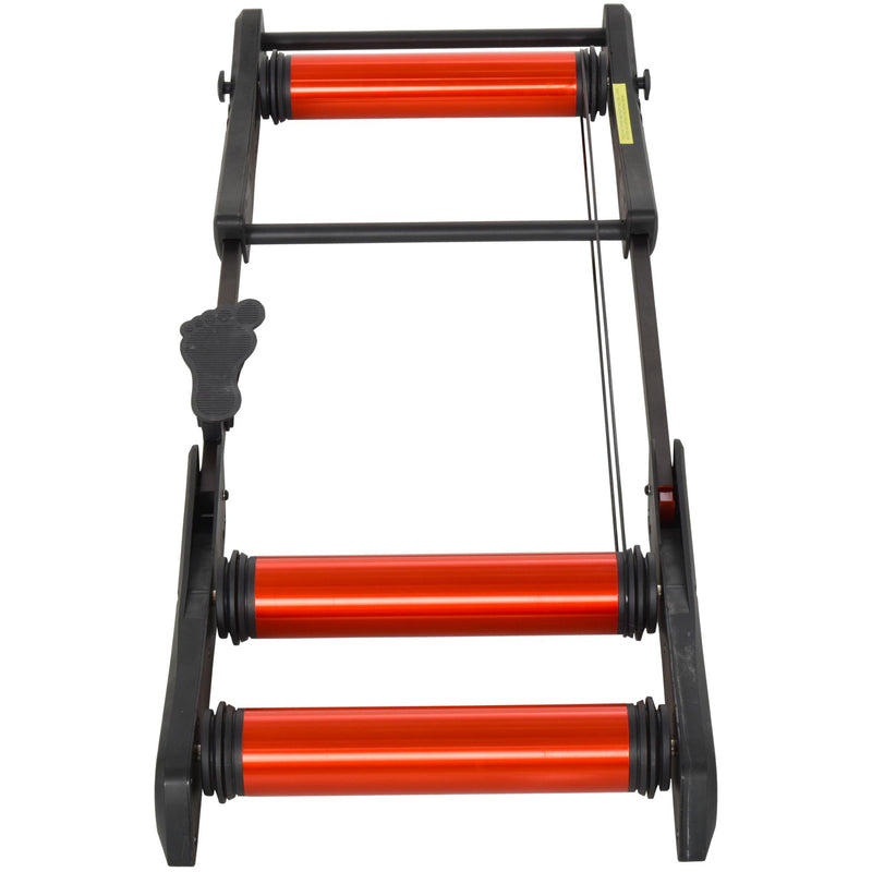 Rullo Bici Allenamento Lunghezza Regolabile 145x56x10,5 cm  Nero e Rosso