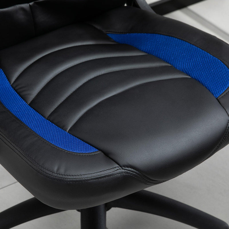 Sedia da Gaming Ergonomica 66,5x51x115-125 cm in Similpelle  Nera e Blu