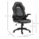 Sedia da Gaming Ergonomica 66,5x51x115-125 cm in Similpelle  Nera