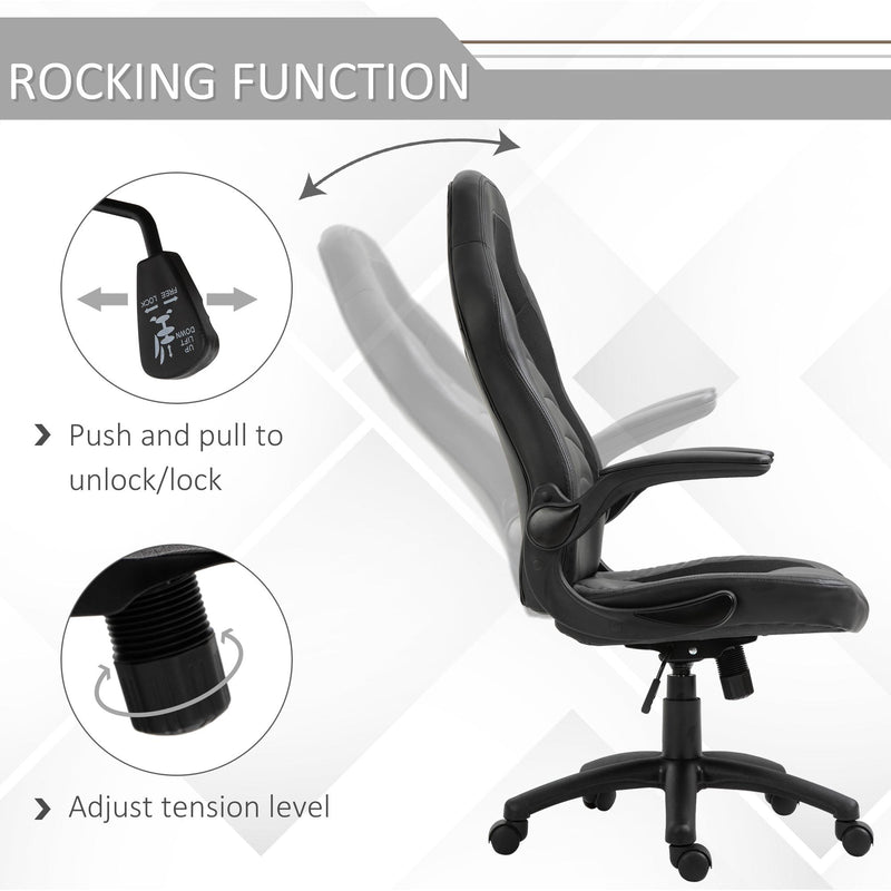 Sedia da Gaming Ergonomica 66,5x51x115-125 cm in Similpelle  Nera