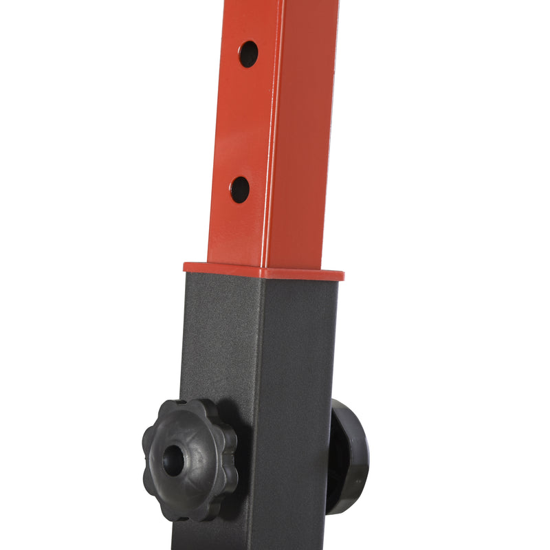 Stazione Multifunzione Pieghevole per Sollevamenti Trazione Addominali Flessioni  Nera e Rossa