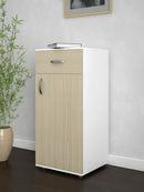 Mobile 1 Anta 1 Cassetto 45x40x85 cm in Legno Bianco e Olmo