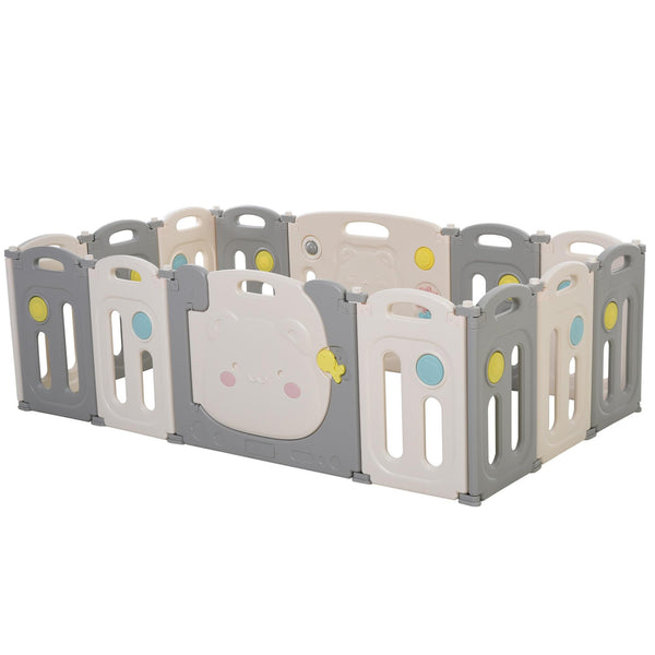 prezzo Clôture d'Activité Parc pour Enfants 160x152x62 cm Gris et Blanc