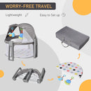 Box Neonati Portatile Pieghevole 0-12 Mesi con Palestrina  Grigio