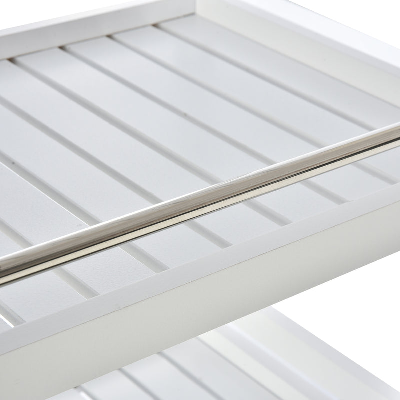 Carrello da Cucina 45x38x78 cm 3 Ripiani in Legno  Bianco