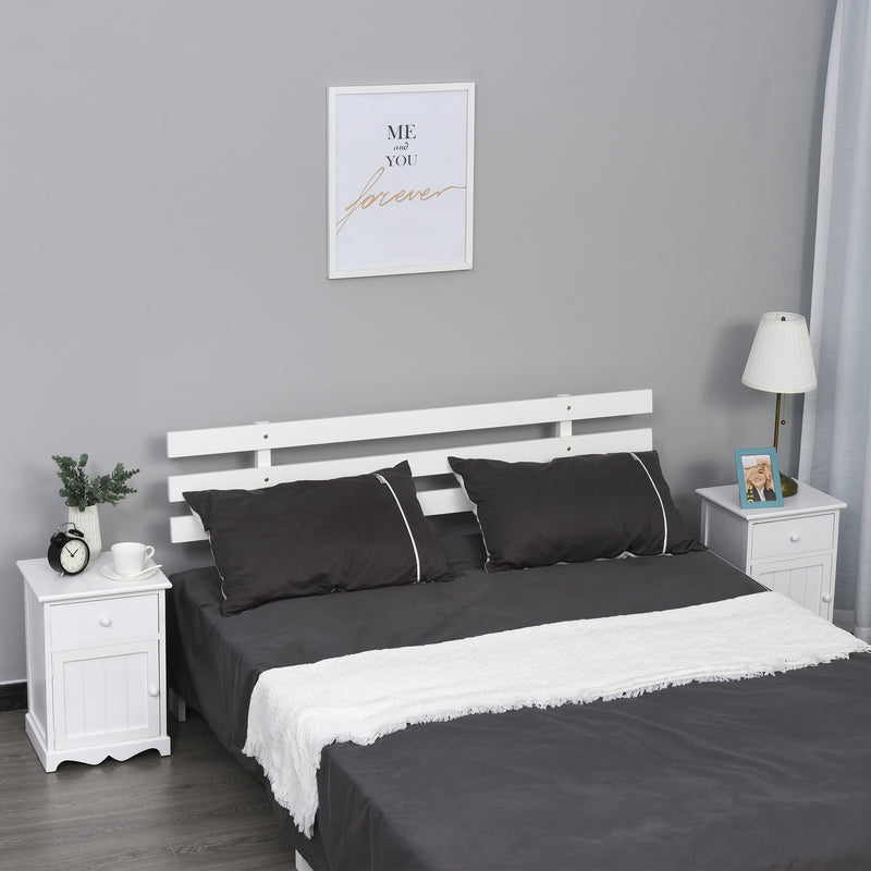 Set 2 Comodini 1 Cassetto 1 Antina in Legno  bianco