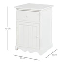Set 2 Comodini 1 Cassetto 1 Antina in Legno  bianco