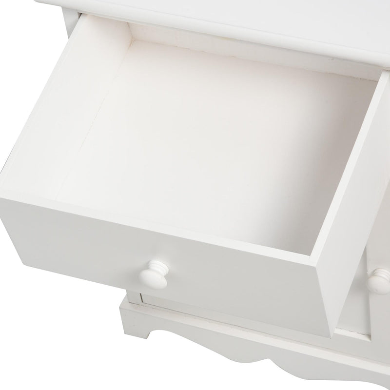 Set 2 Comodini 1 Cassetto 1 Antina in Legno  bianco
