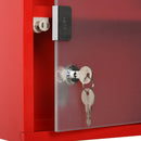 Armadietto per Medicinali 25x12x48 cm 3 Ripiani in Acciaio e Vetro  Rosso