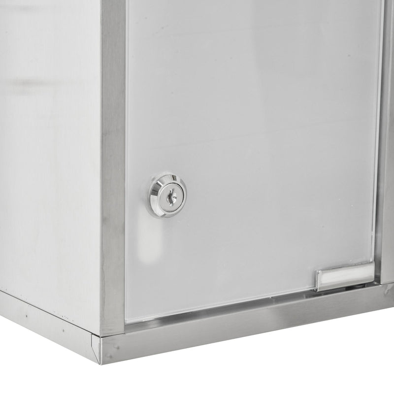 Armadietto per Medicinali 20x12x58 cm 3 Ripiani in Acciaio e Vetro  Argento