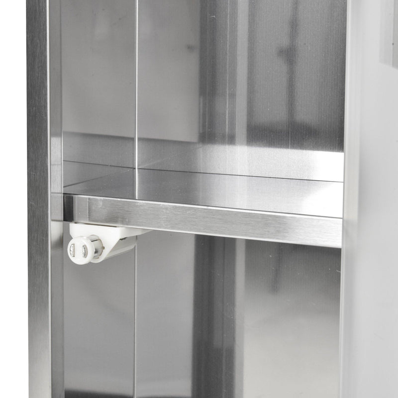 Armadietto per Medicinali 20x12x58 cm 3 Ripiani in Acciaio e Vetro  Argento