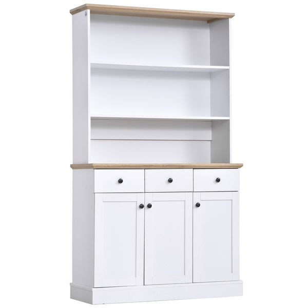 Meuble de Cuisine Buffet 3 Étagères 3 Tiroirs 3 Portes 101x39x180,5 cm Blanc prezzo