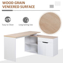 Scrivania da Ufficio Angolare 2 Ripiani 140x117x76 cm in Legno 