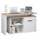 Scrivania da Ufficio Angolare 2 Ripiani 140x117x76 cm in Legno 