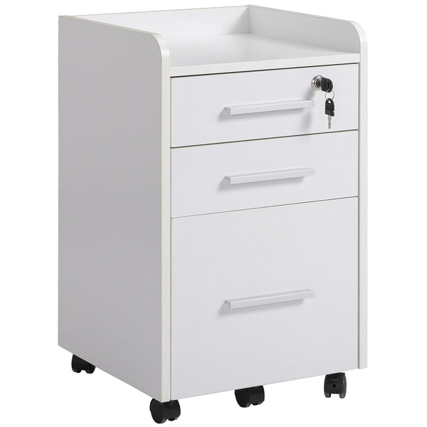 Porte Documents Bureau 39,2x40x65,4 cm 3 Tiroirs Blanc prezzo