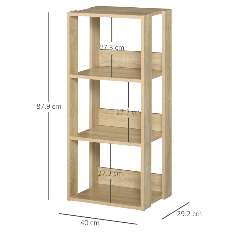 Libreria Scaffale 40x29,2x87,9 cm 3 Ripiani in Legno 