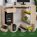 Scrivania da Ufficio ad Angolo Porta PC 120x70x75 cm in Legno 