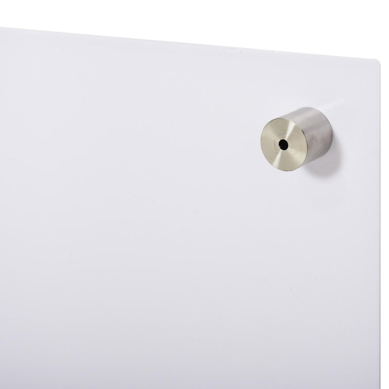 Lavagna Bianca da Parete in Vetro 90x60x0,4 cm con Pennarelli e Cancellino 