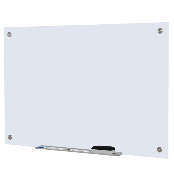 Tableau blanc mural en verre 90x60x0,4 cm avec marqueurs et gomme online