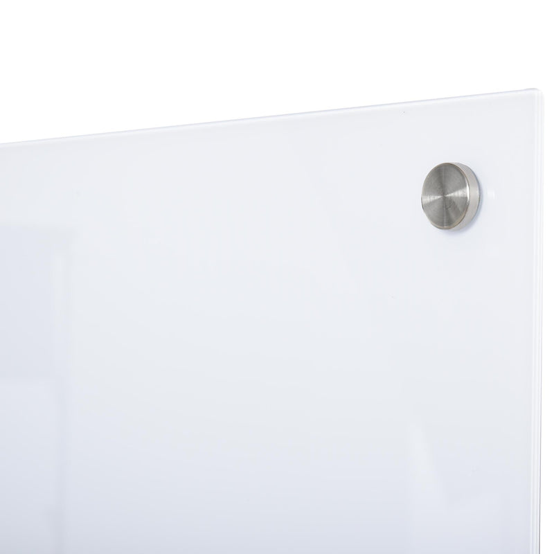 Lavagna Bianca da Parete in Vetro 90x60x0,4 cm con Pennarelli e Cancellino 