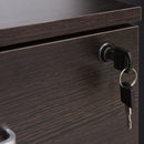 Cassettiera Portadocumenti da Ufficio 40x44x54,6 cm 2 Cassetti in Legno  Nera