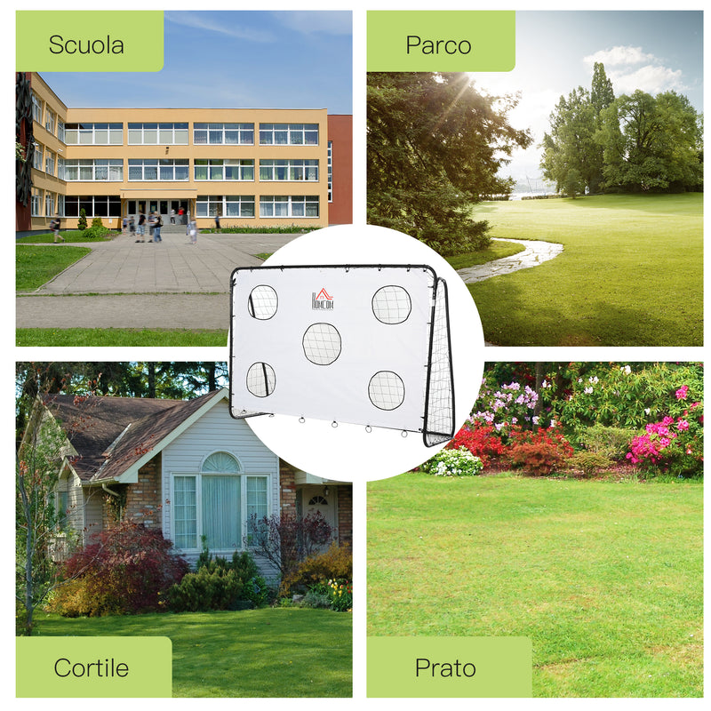 Porta da Calcio 2 in 1 con Rete 240x88x171,5 cm in Metallo 