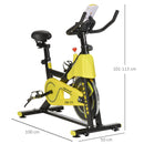 Cyclette Spinning 50x100x101-113 cm con Schermo LCD e Supporto Smartphone  Gialla