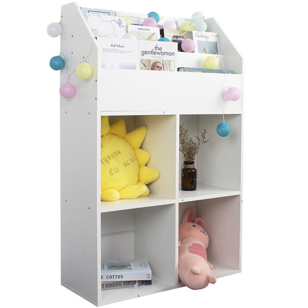 prezzo Libreria Cameretta Bambini Legno Scaffale 5 Ripiani Porta Giocattoli Libri Bianco