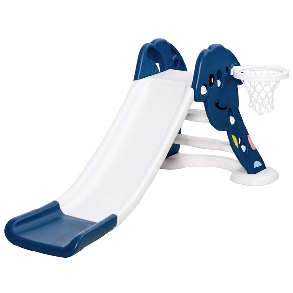 acquista Toboggan pour enfants 146x68x68 cm avec panier et ballon de basket bleu et blanc